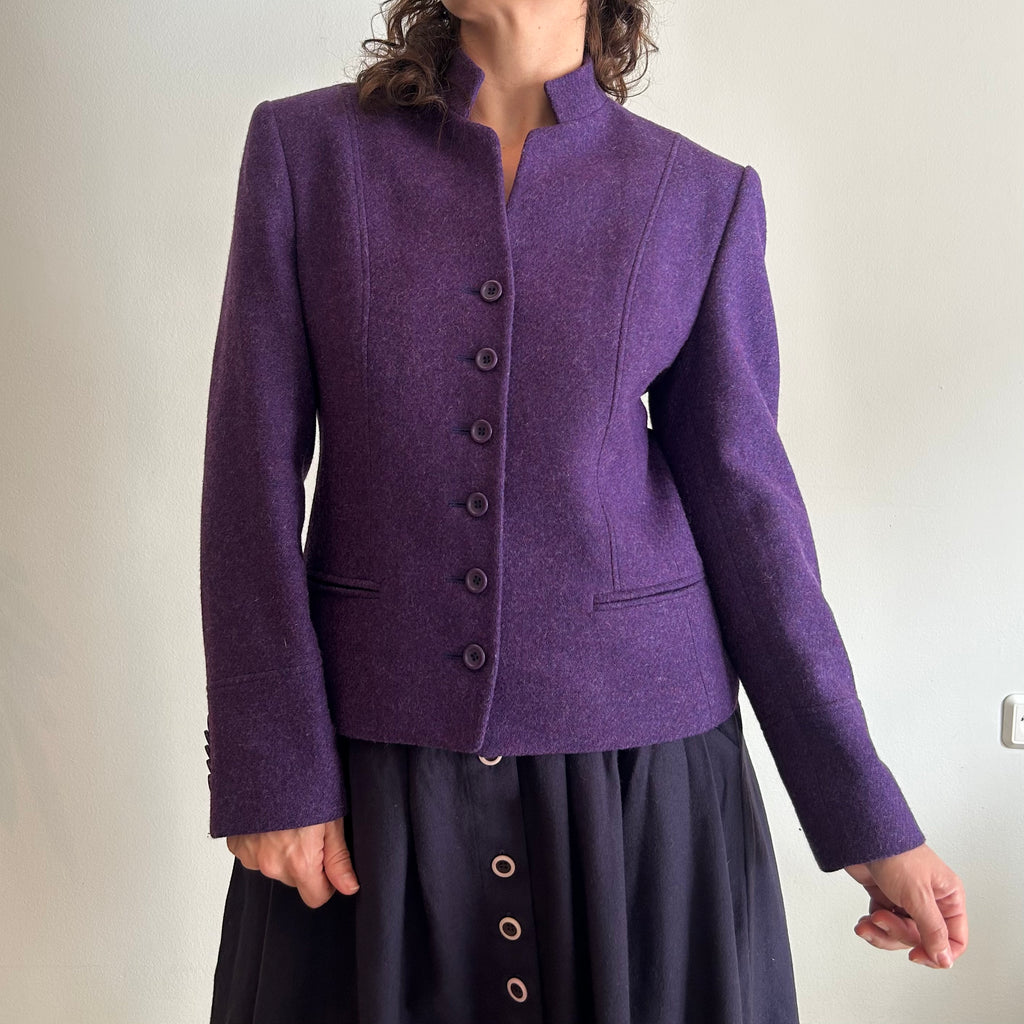 Vintage Blazer – Deep Royal Purple Wool Blend