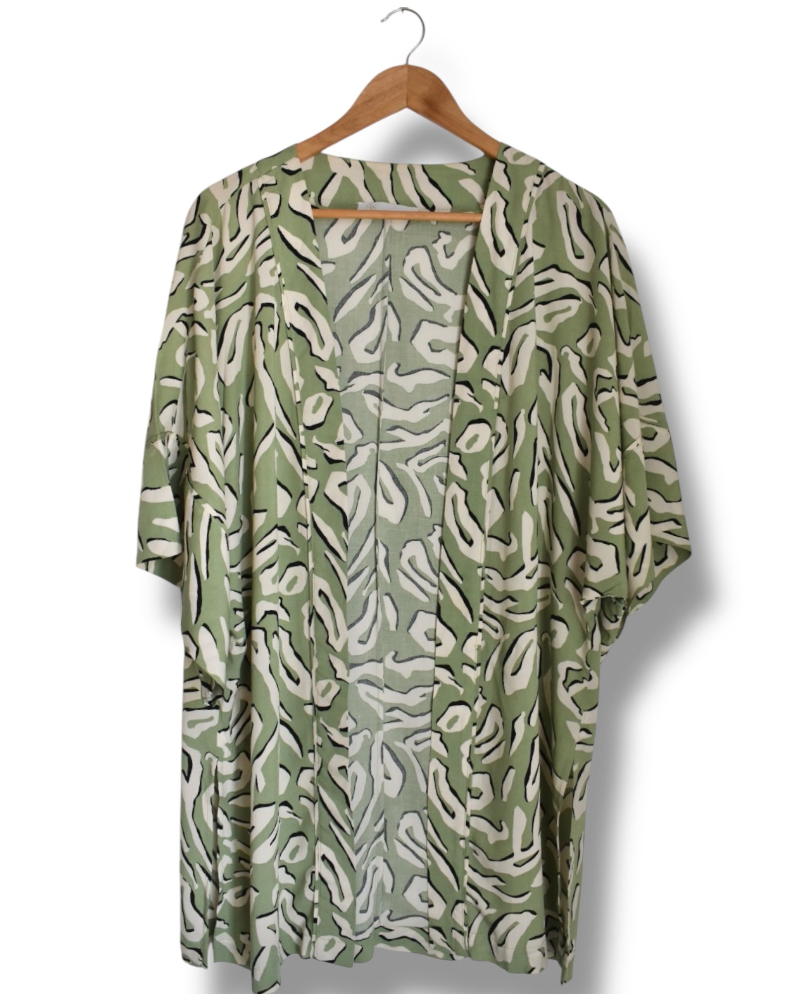 Vintage Abstract Green Kimono – Made in Brazil