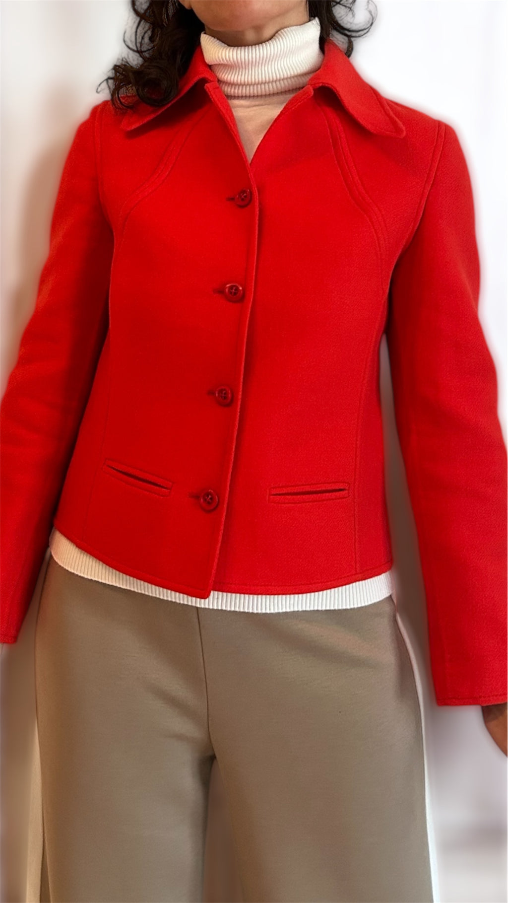 Vintage Wool Blazer – Burnt Red