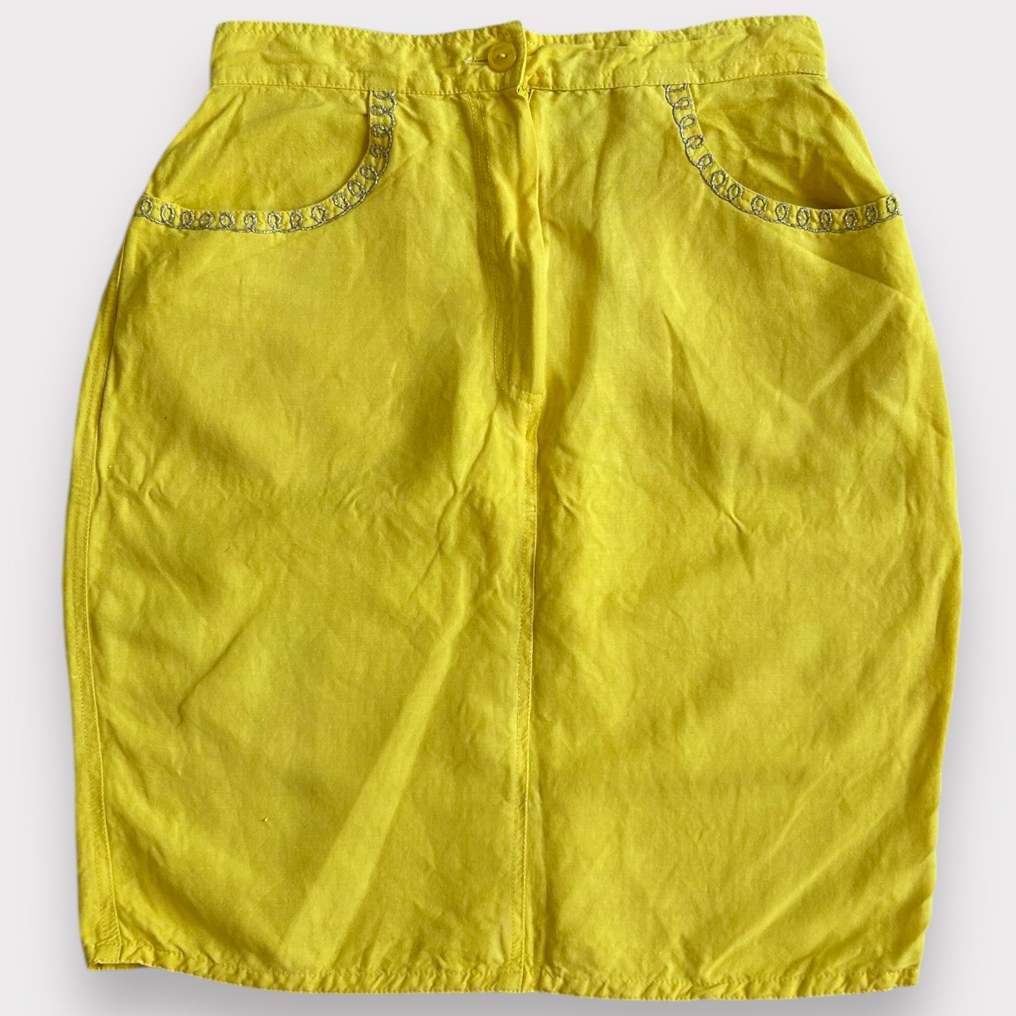 Vintage Embroidered Yellow Skirt