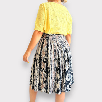 Vintage Patterned Midi Skirt