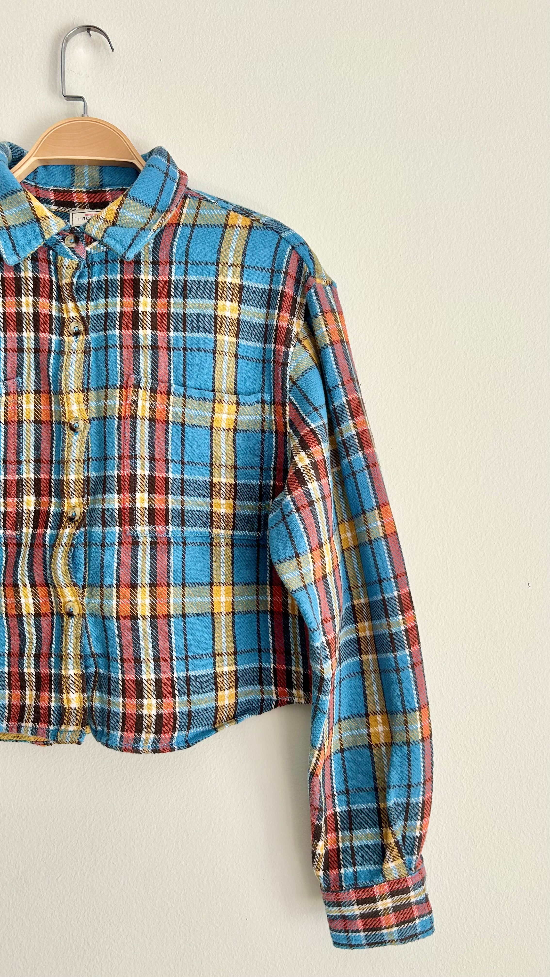 00’s Crop Flannel Shirt | Size L