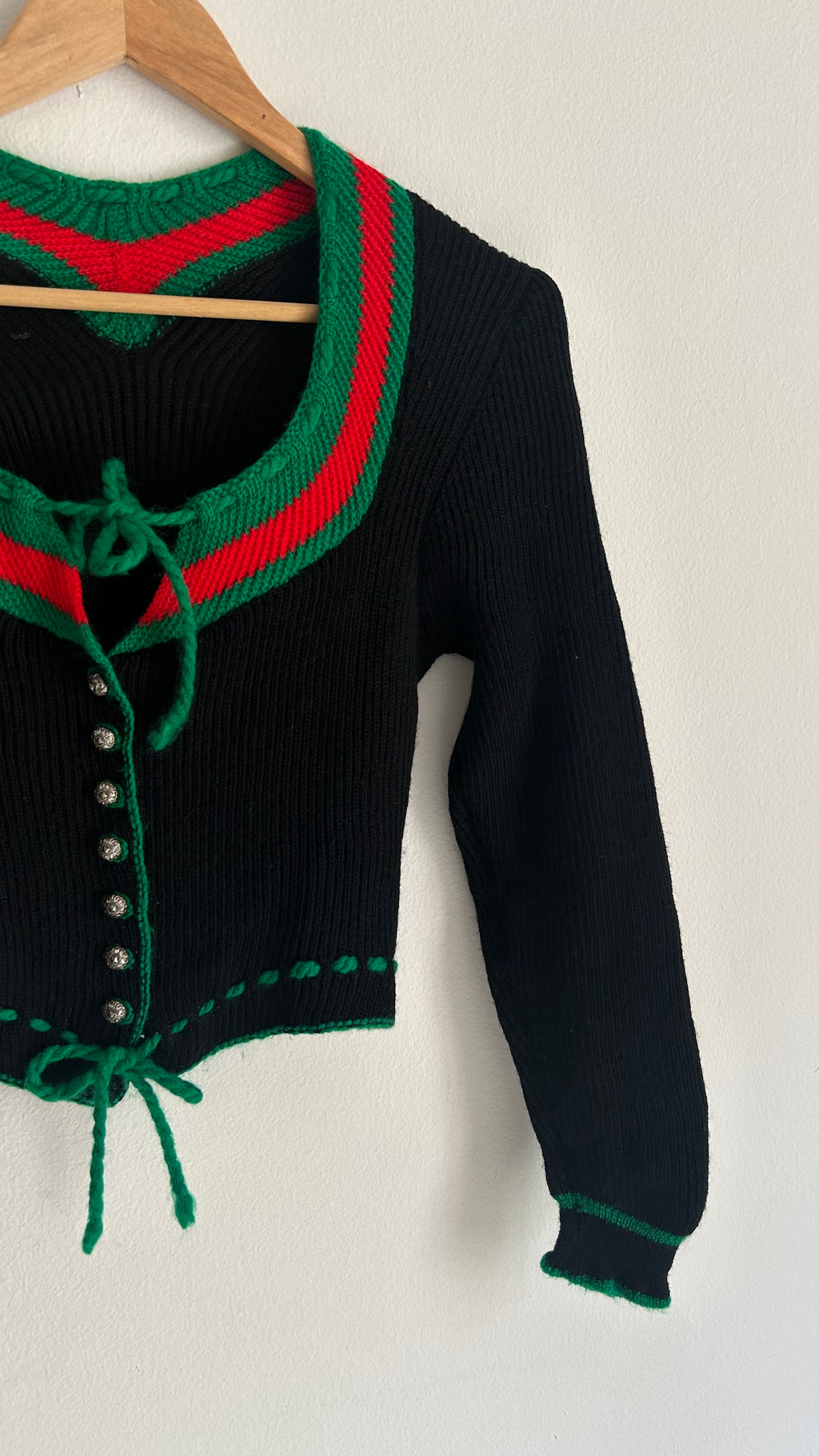 Vintage Alpine Folk-Style Cropped Top