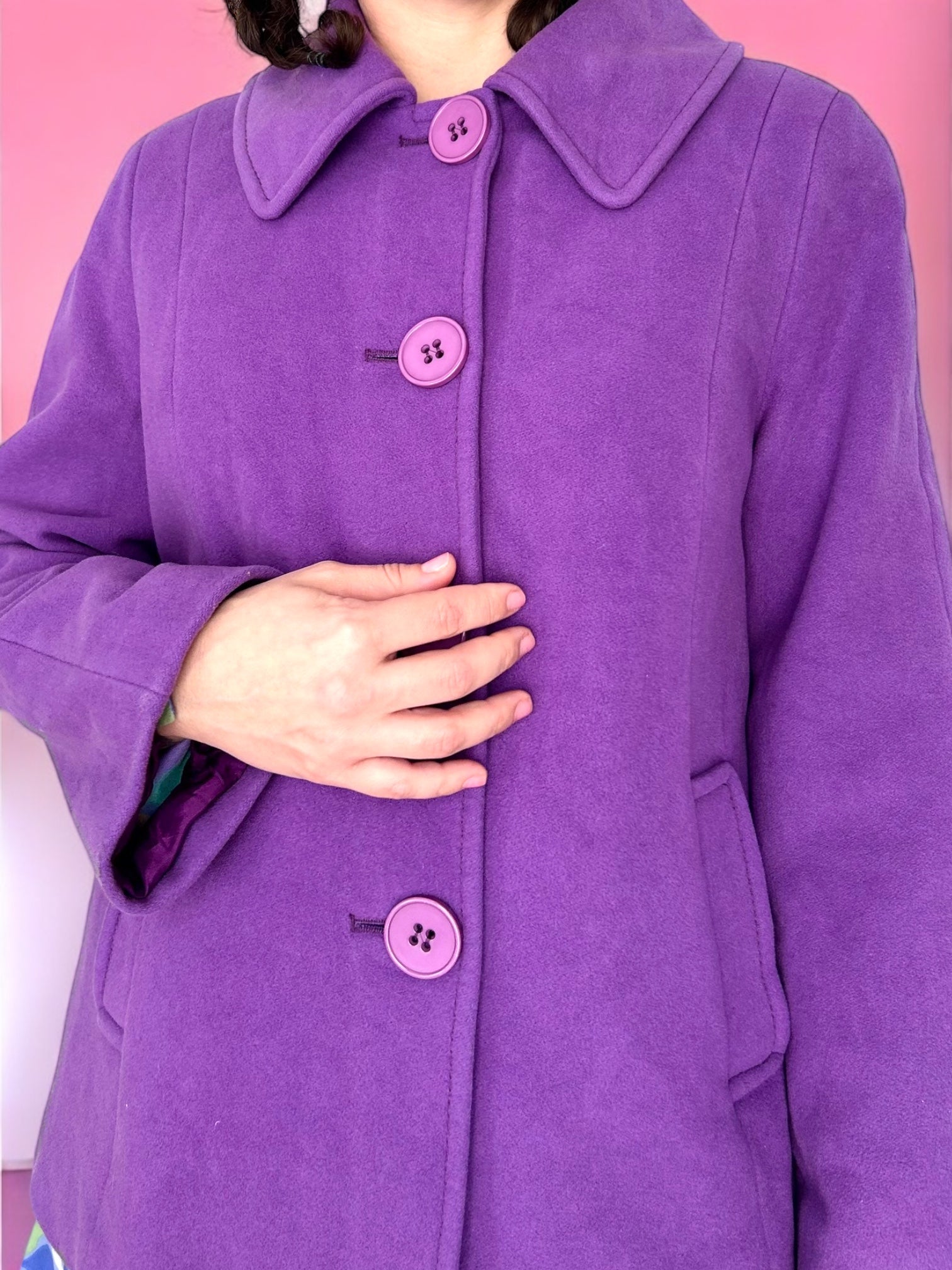 Purple Gerry Weber Wool-Cashmere Coat – Late 90s / Early 2000s