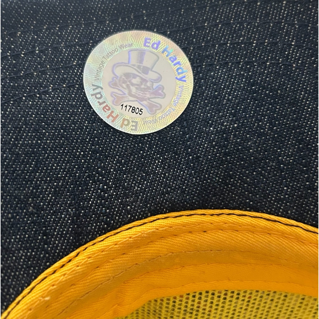 Vintage Ed Hardy Tiger Rhinestone Trucker Hat - Christian Audigier Era