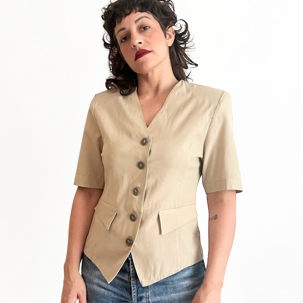 Vintage Structured Tailored Top