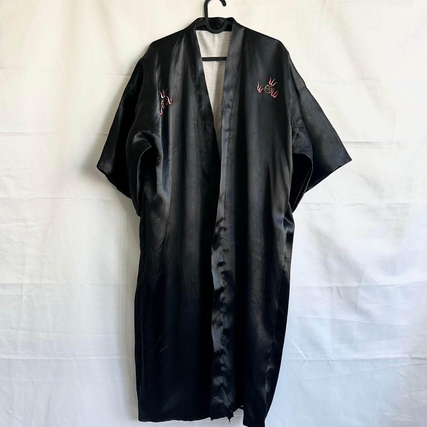 Vintage Embroidered Black Kimono