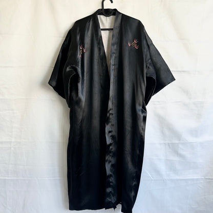 Vintage Embroidered Black Kimono