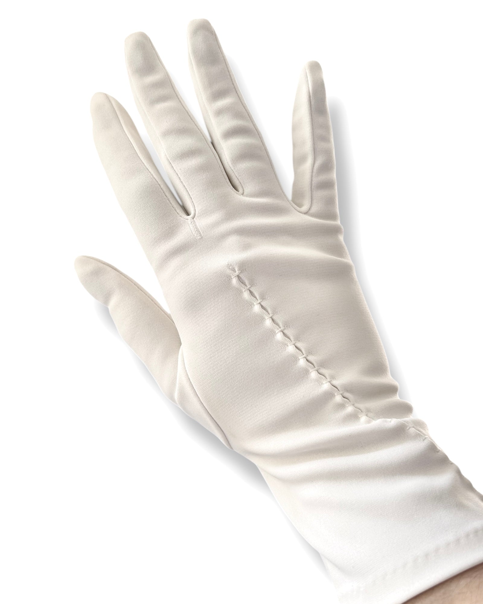 Vintage Off-White "Scalloped Stitch" Formal Gloves