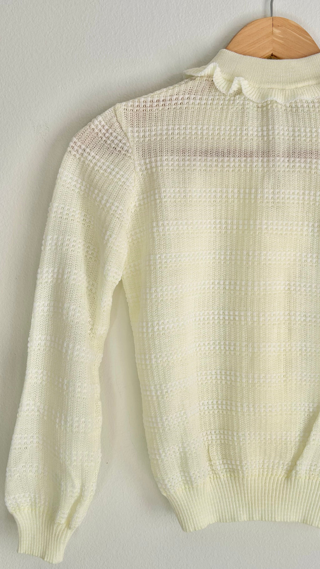 Butter Yellow Vintage Crop Knit Cardigan