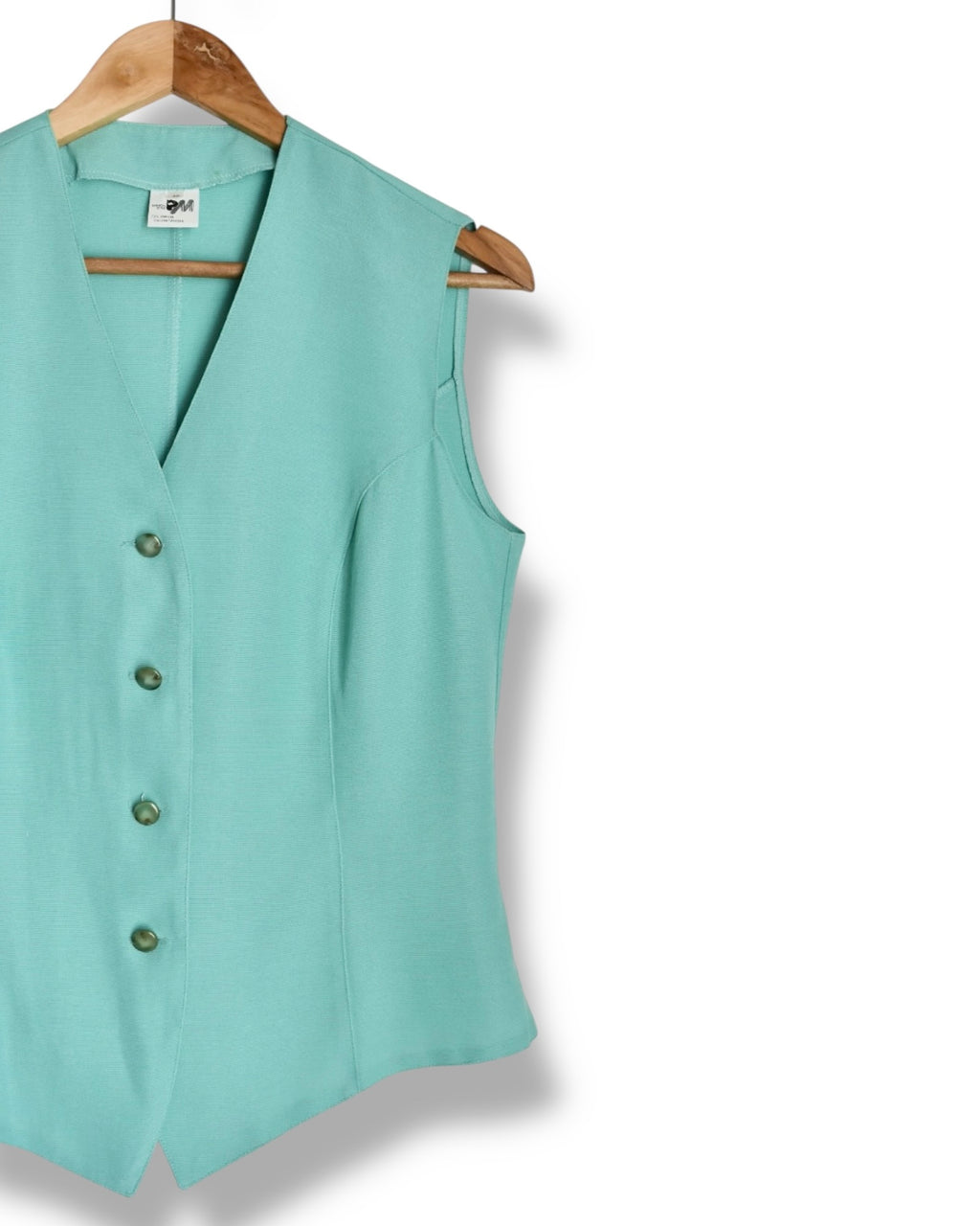 90s Women’s Vest – Mint Colour Ribbed (Size 40)