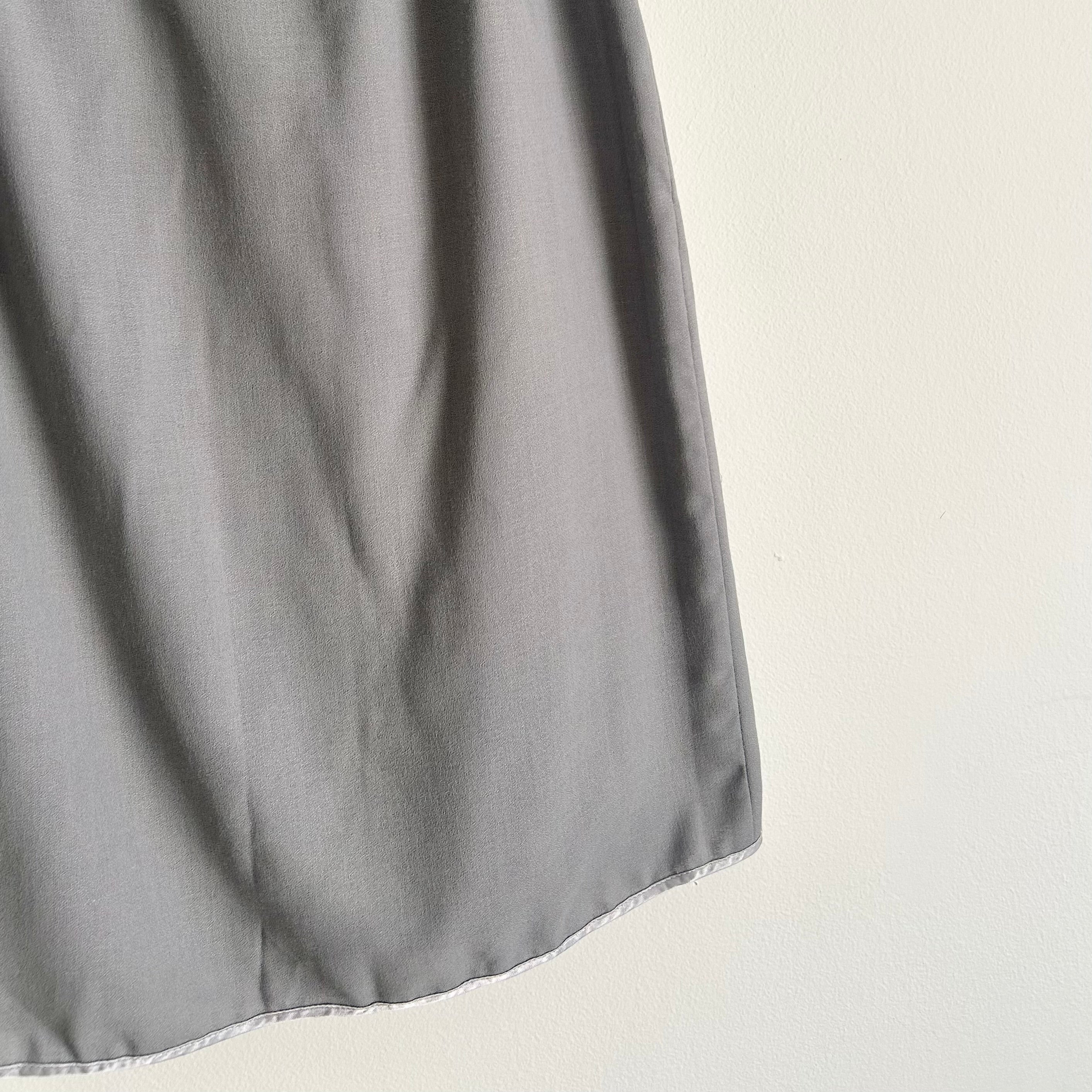 Vintage Slate Grey Wrap Midi Skirt
