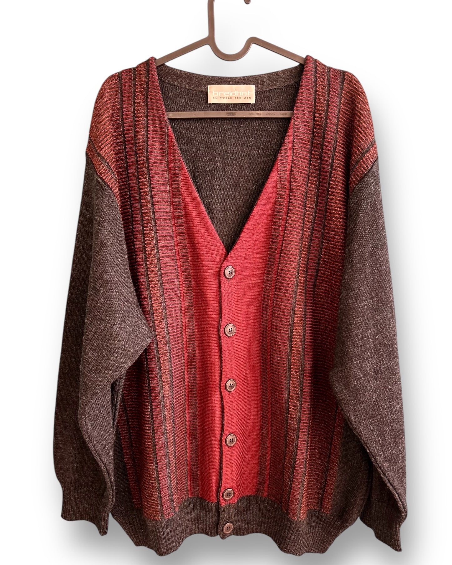 Vintage Dark Grey / Bordeaux Cardigan