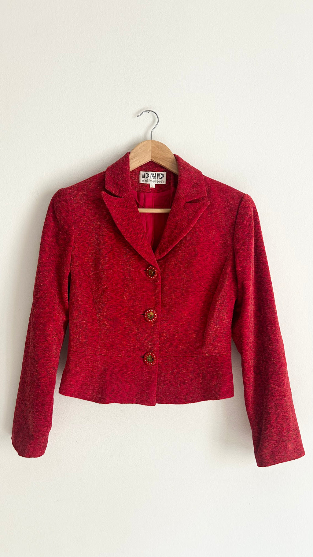 Vintage Textured Red Blazer