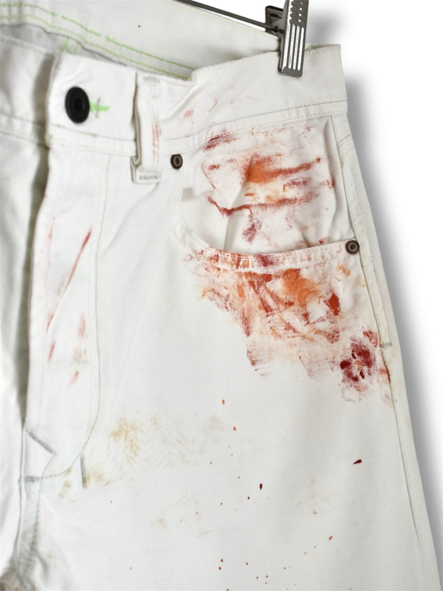 Rare 2007 Diesel “Only the Brave” White Paint-Splatter Jeans