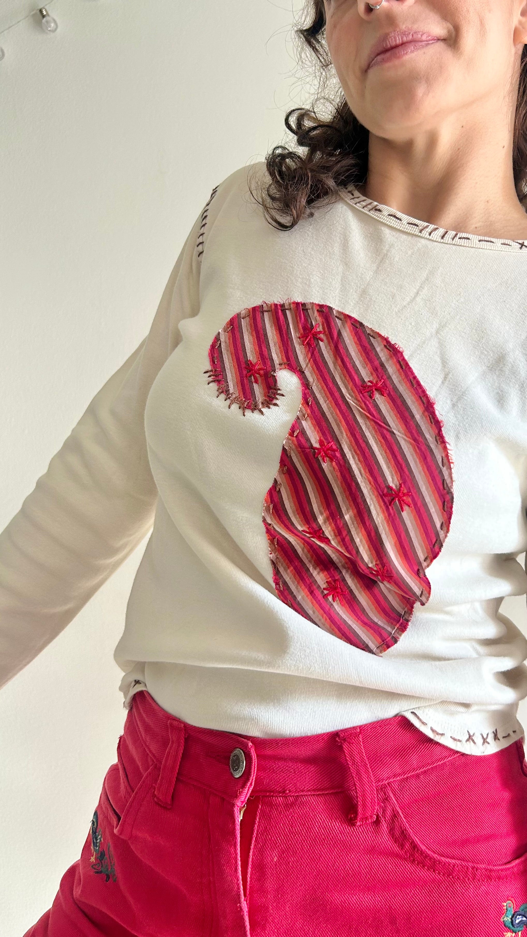 Vintage Y2K Paisley Patchwork Cotton Top