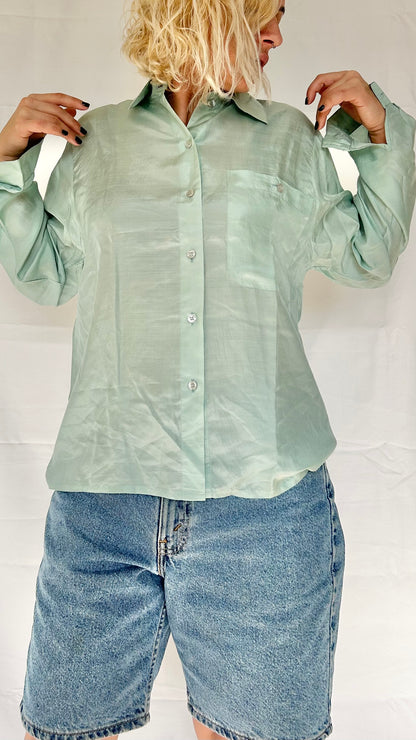 Vintage 100% Silk Long Sleeve Shirt