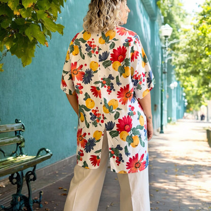 Vintage Floral Long Shirt