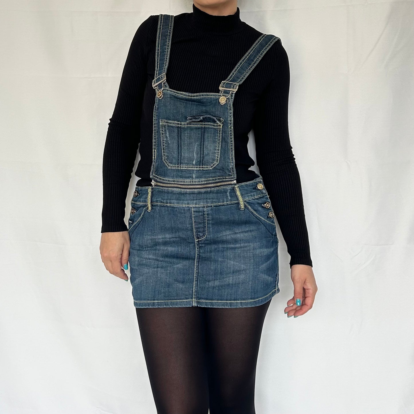 Y2K Mini Skirt Dungarees