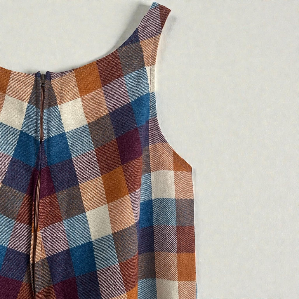 Handmade 1960s A-Line Plaid Pinafore Dress