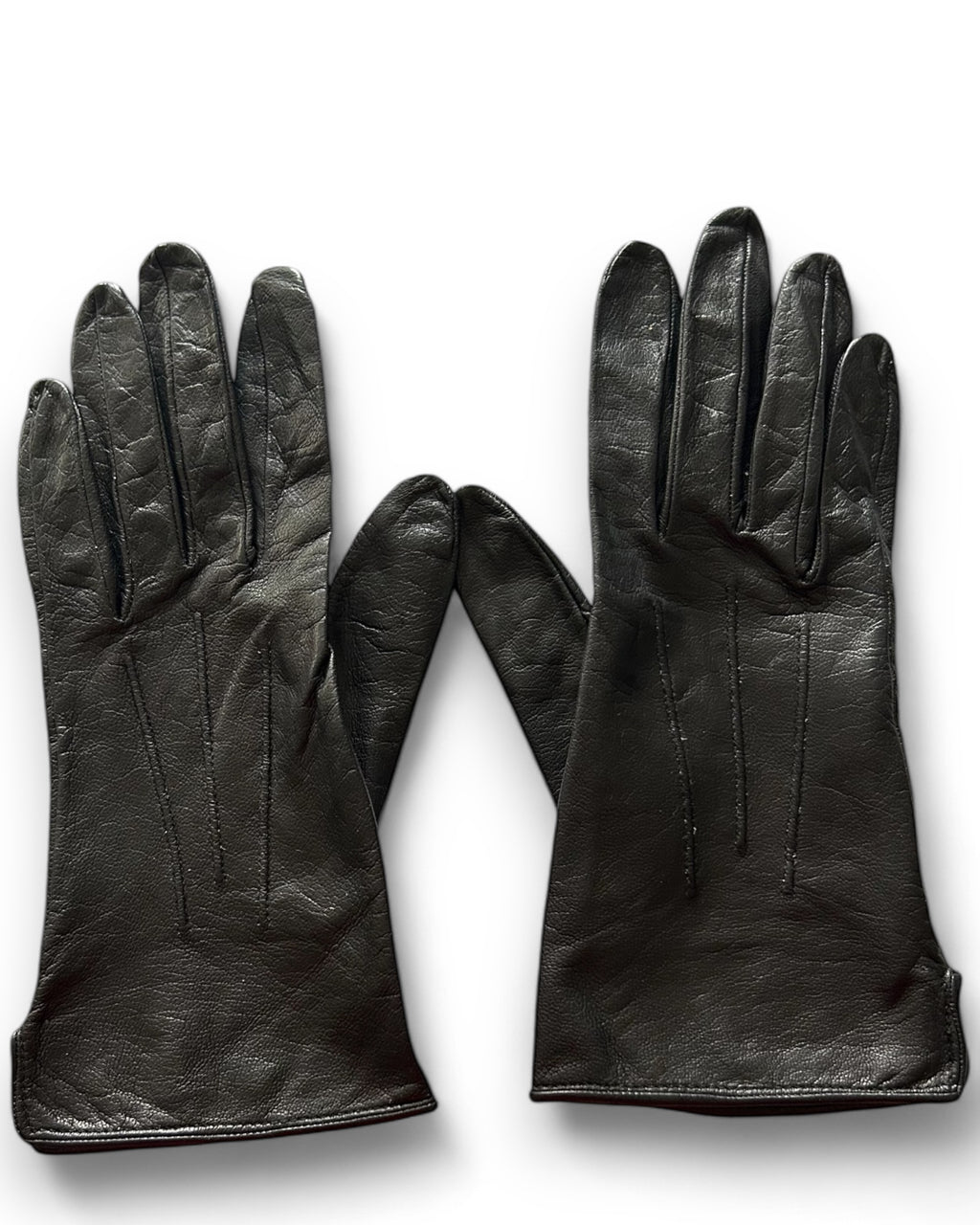 Vintage Petite Black Leather Gloves