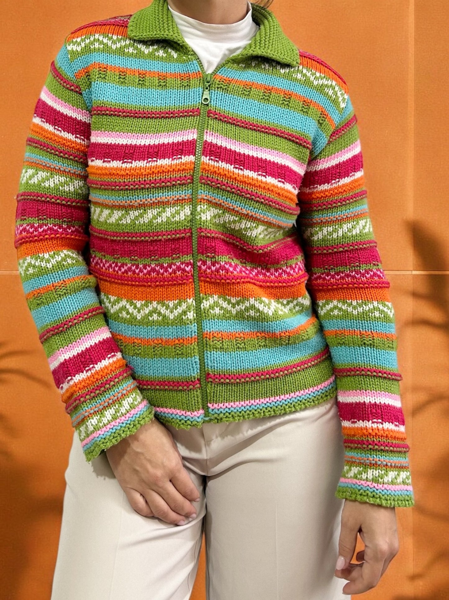 Vintage Colourful Knitted Jacket