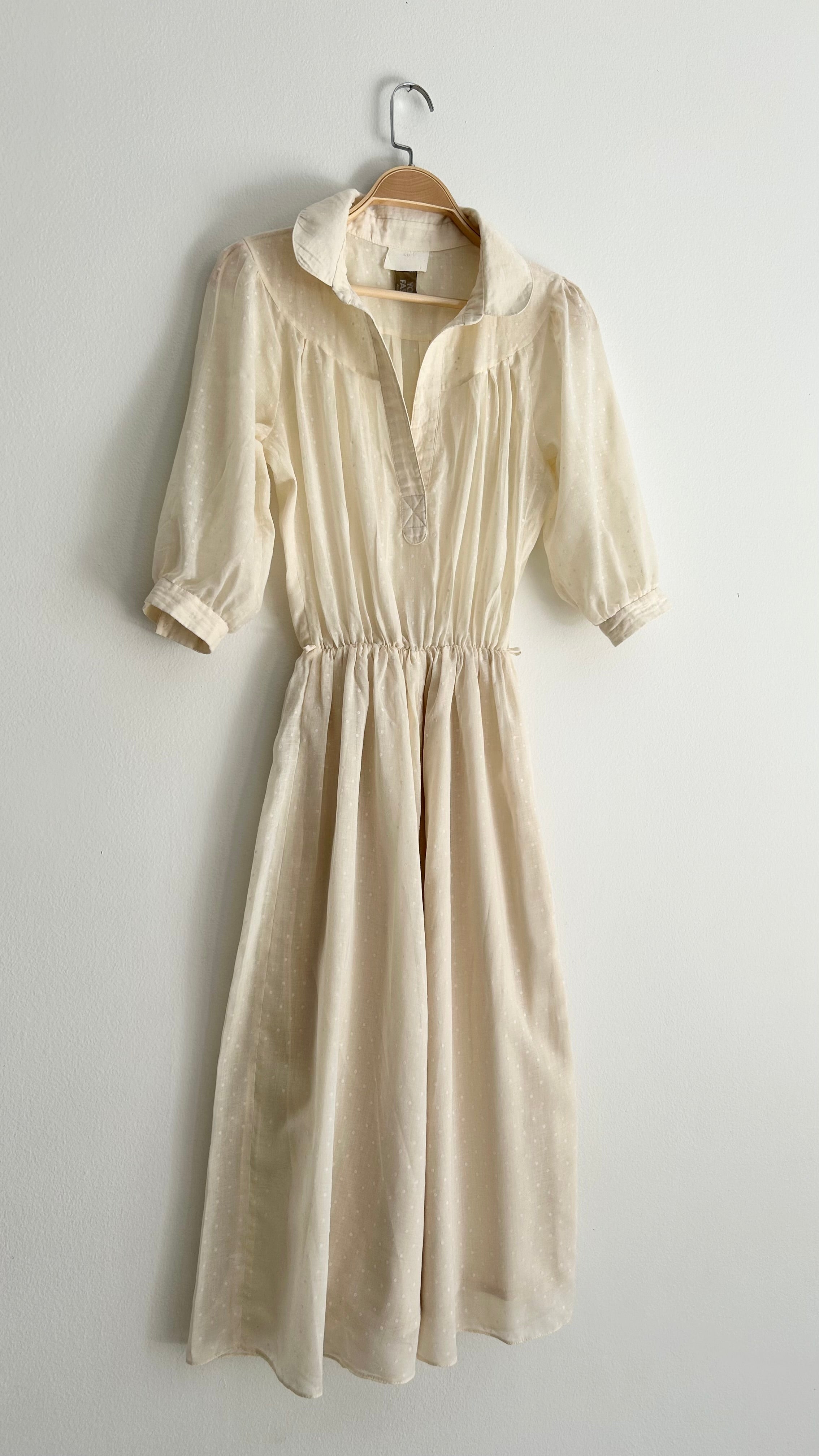 Vintage 1970s Long Dress – Sheer Top & Lined Skirt