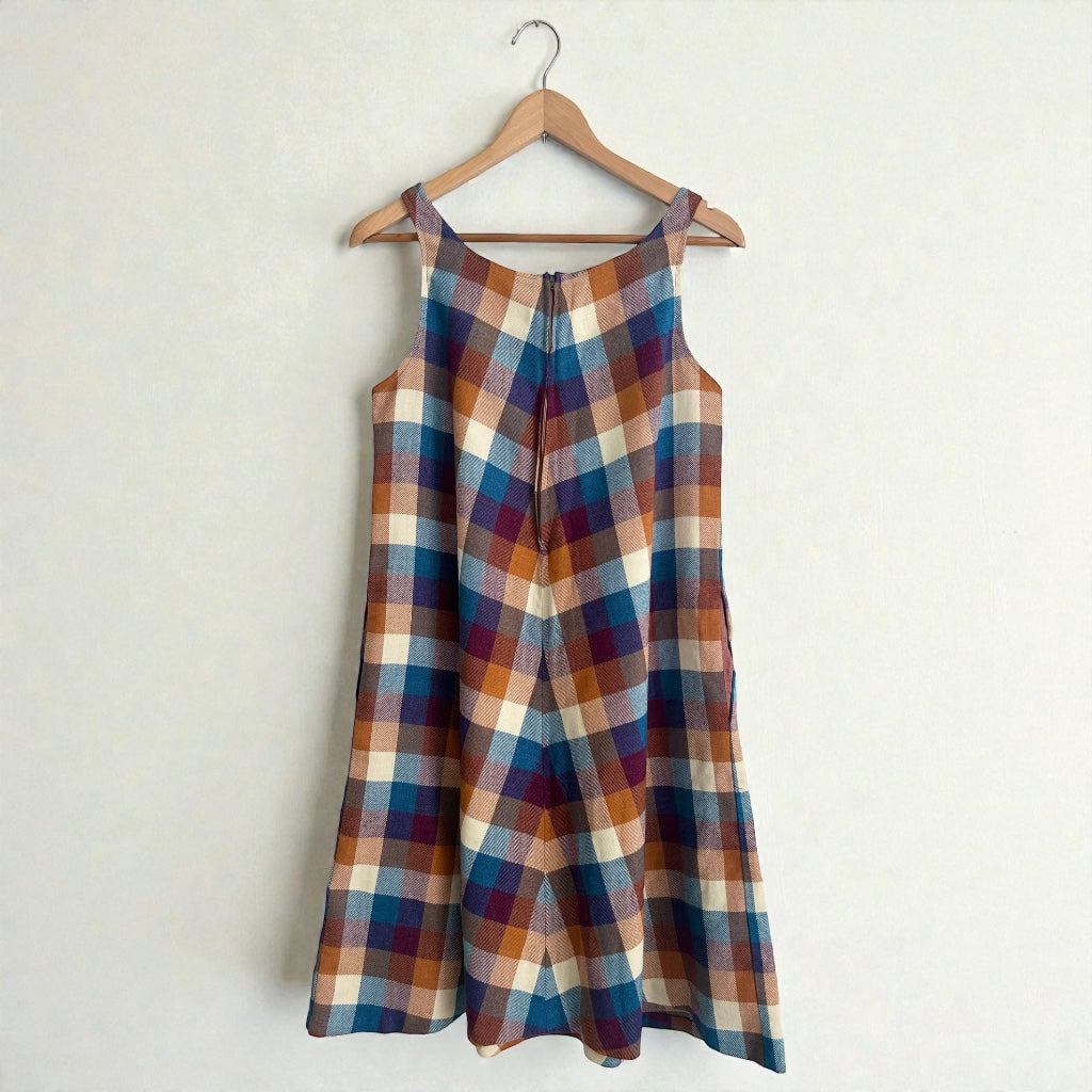 Handmade 1960s A-Line Plaid Pinafore Dress