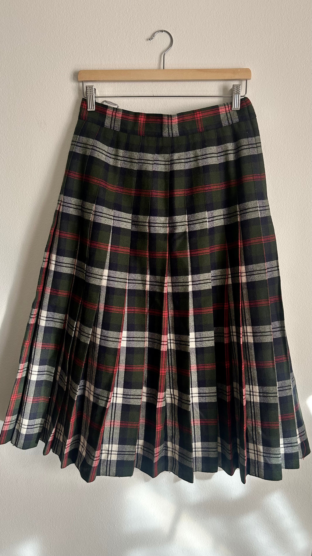Vintage 100% Pure New Wool Plaid Skirt
