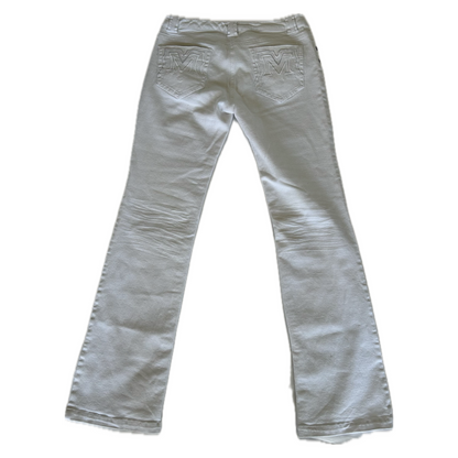 Y2K Low Waisted White Pants