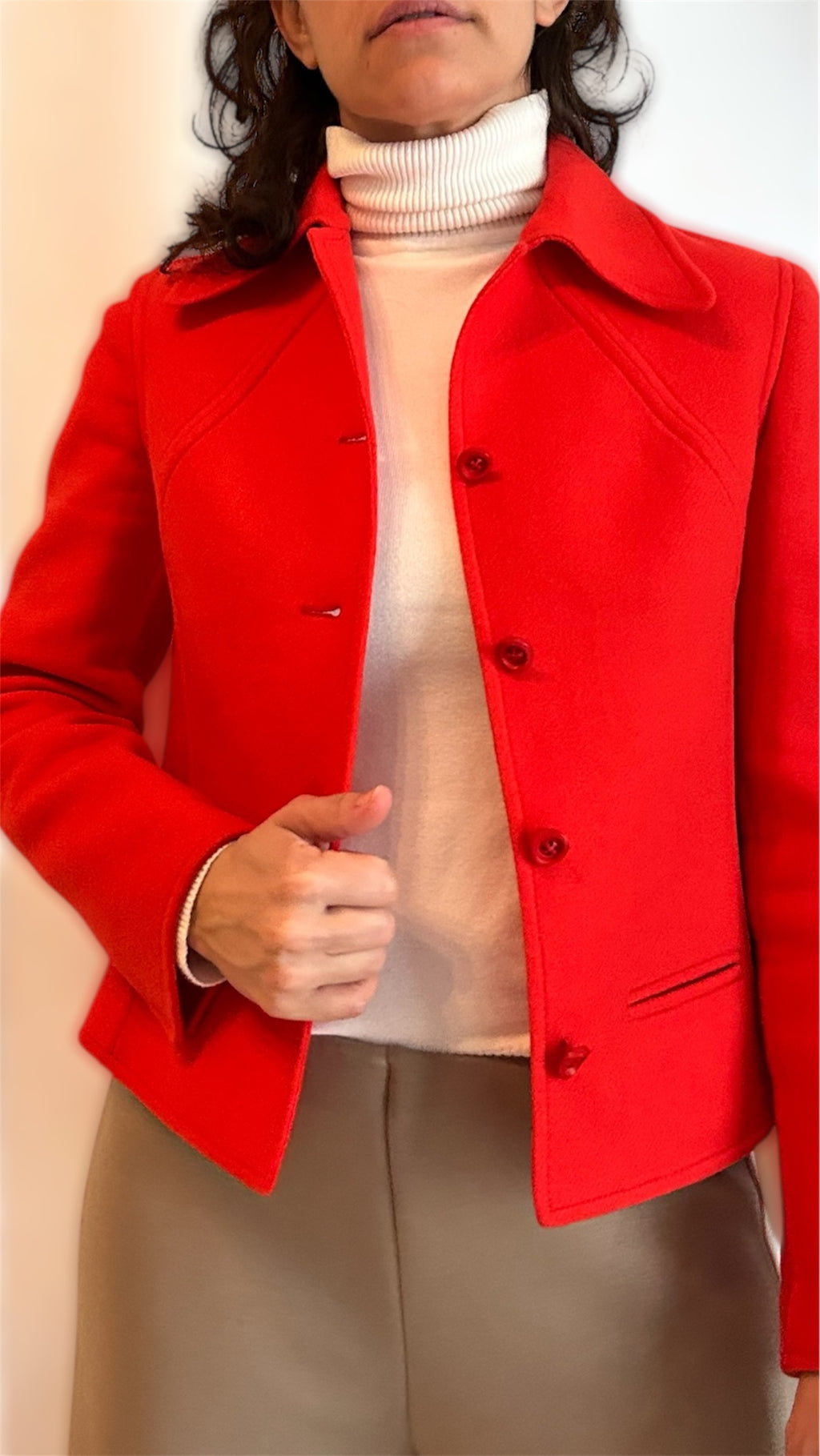 Vintage Wool Blazer – Burnt Red