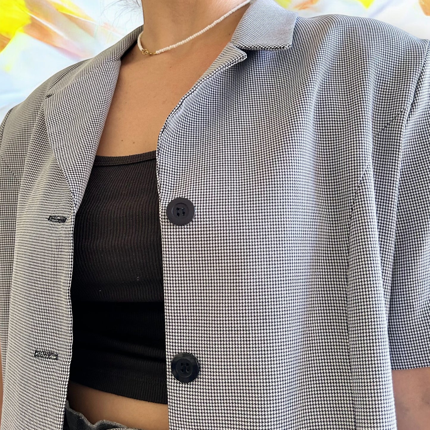 Vintage B&W Short Sleeve Blazer