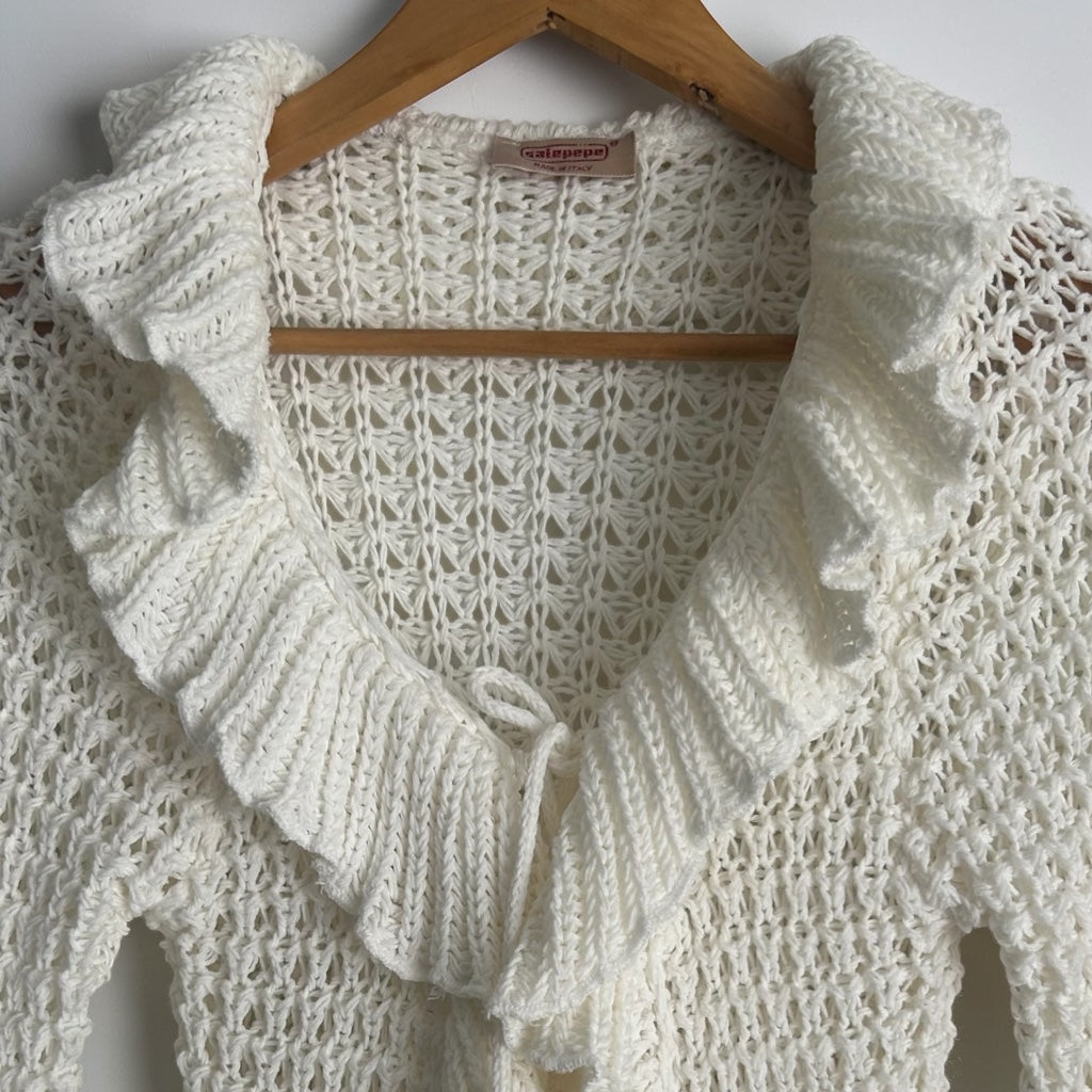 Y2K Coquette Ruffled Cardigan • Soft Cotton Blend