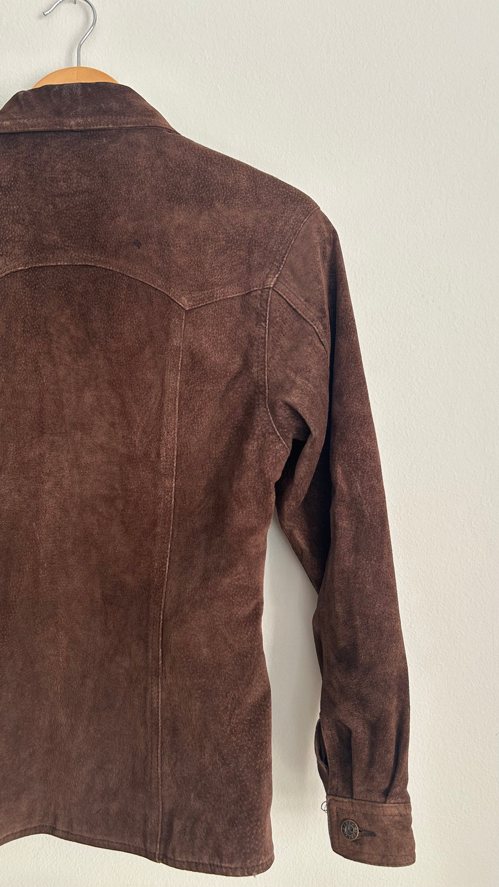 Dark Brown 1970s Leather Button-Up Shirt