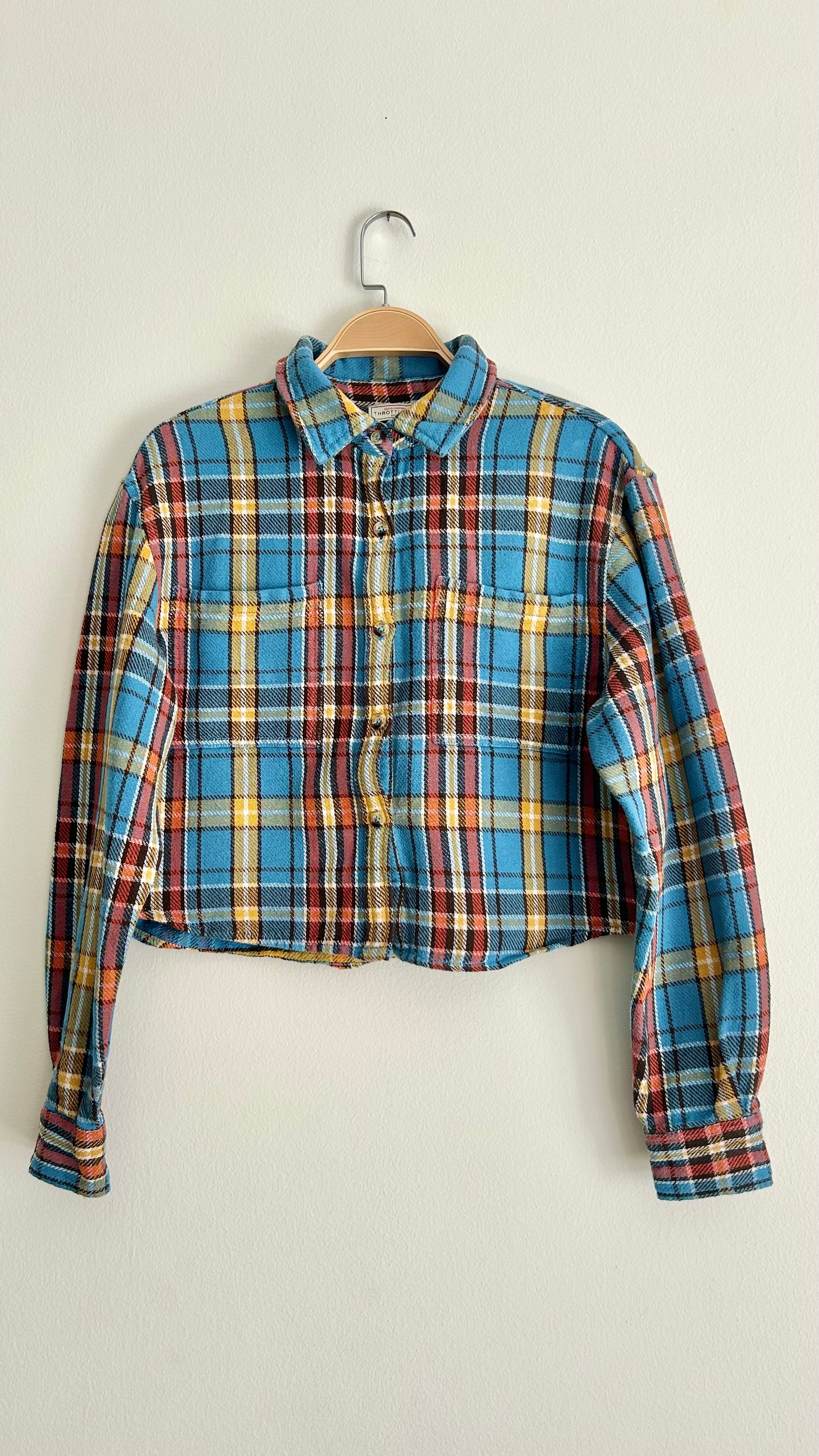 00’s Crop Flannel Shirt | Size L