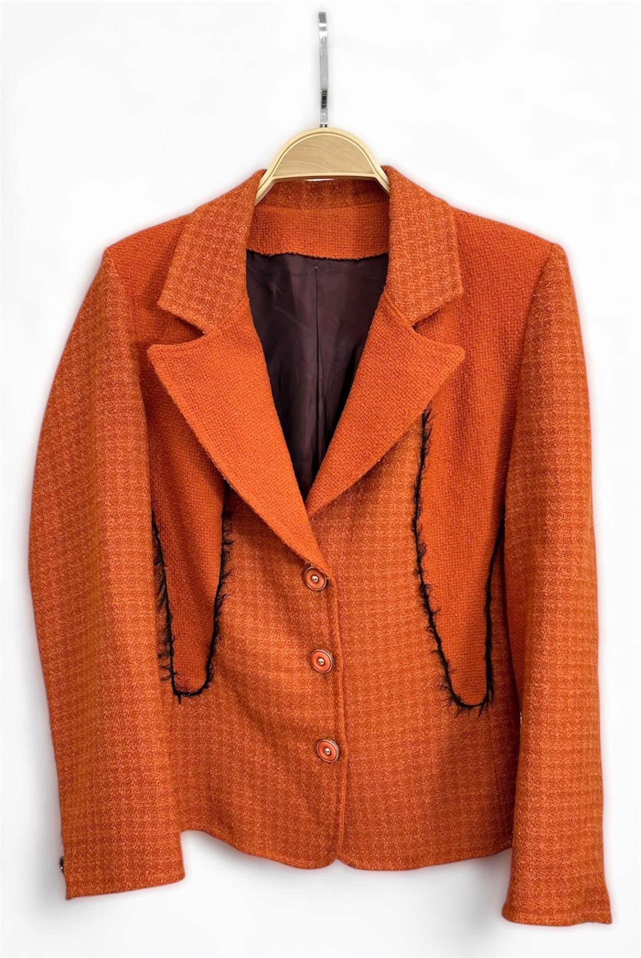 1980s Deep Orange Wool Blazer