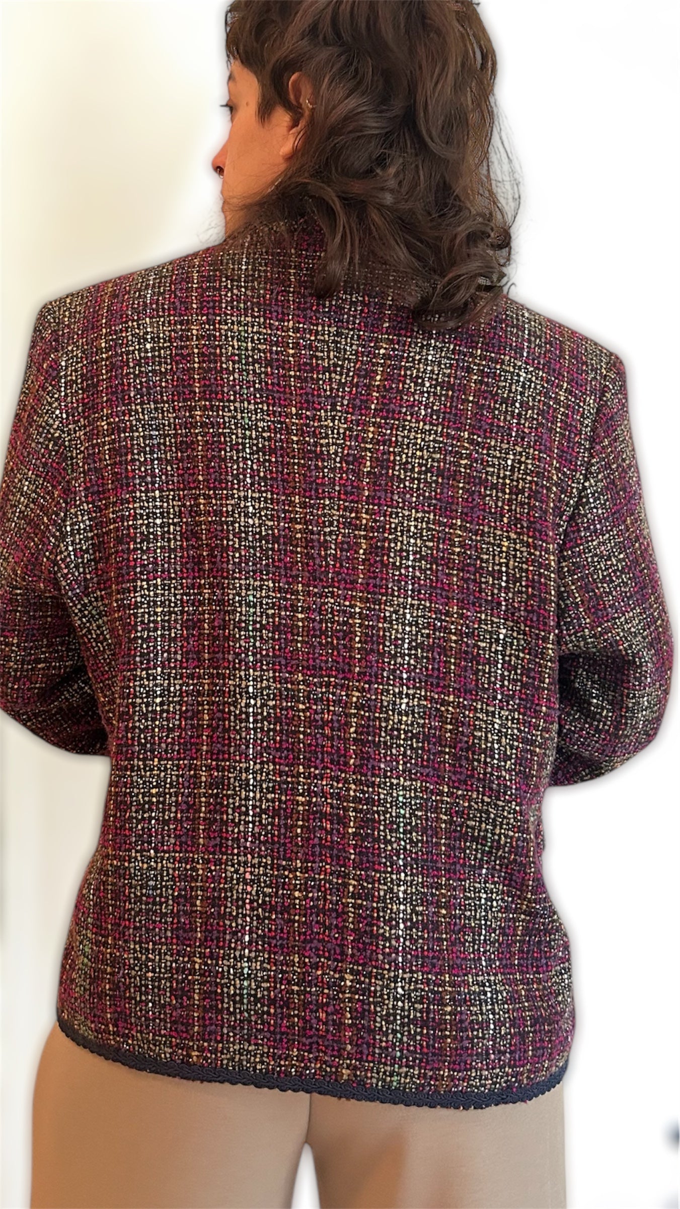 Vintage Tweed Blazer – Multicolor Textured
