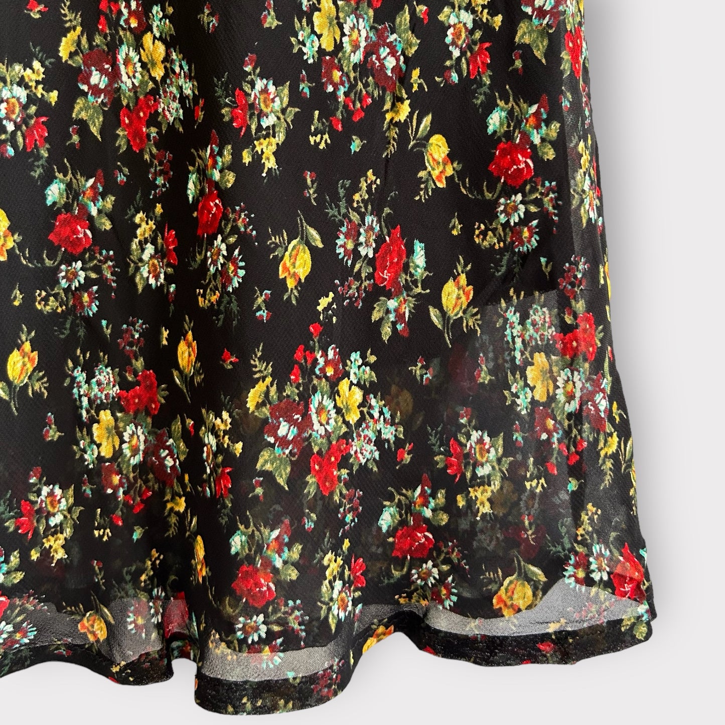 Vintage Floral Midi Tube Skirt