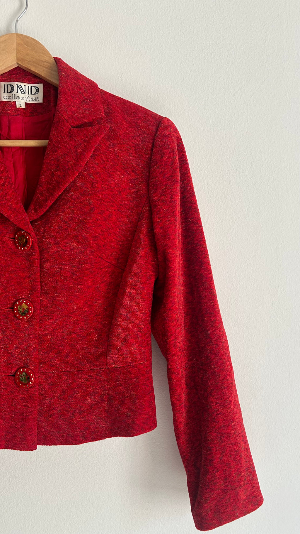 Vintage Textured Red Blazer