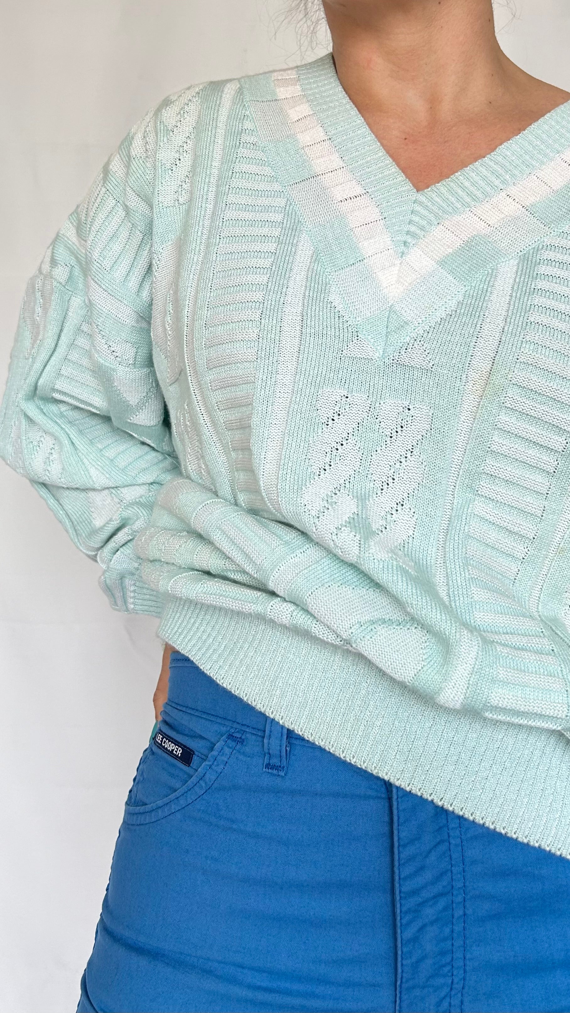 Vintage Knitted V-neck Sweater