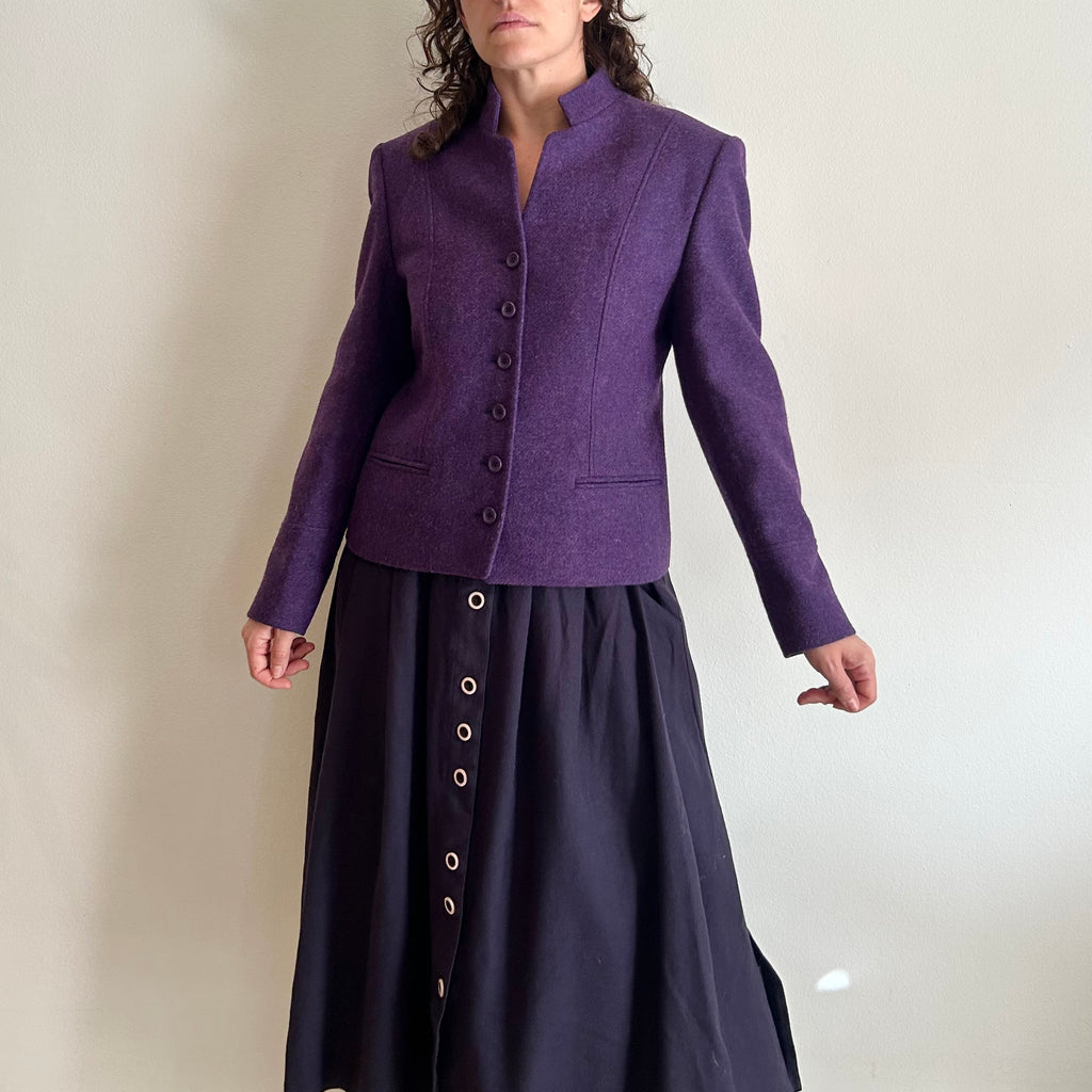 Vintage Blazer – Deep Royal Purple Wool Blend