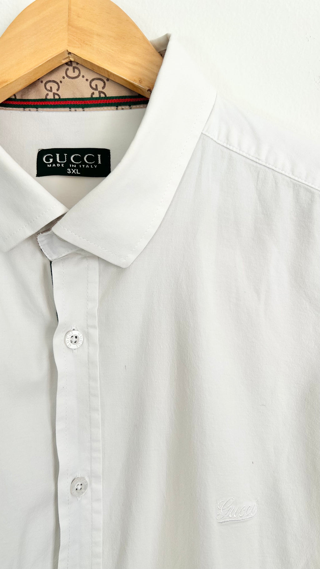 Vintage Gucci Long-Sleeve Shirt – White – 3XL