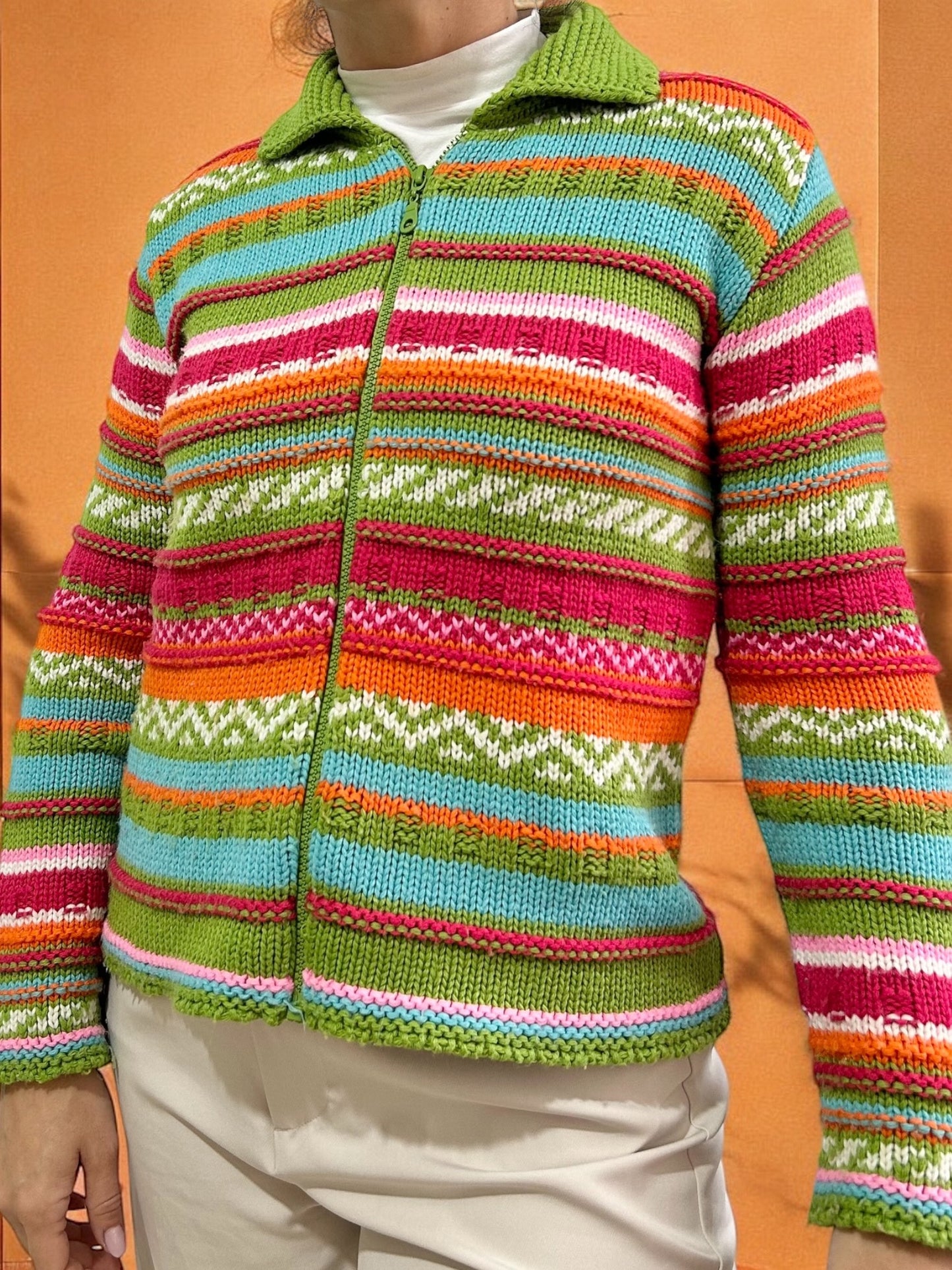 Vintage Colourful Knitted Jacket