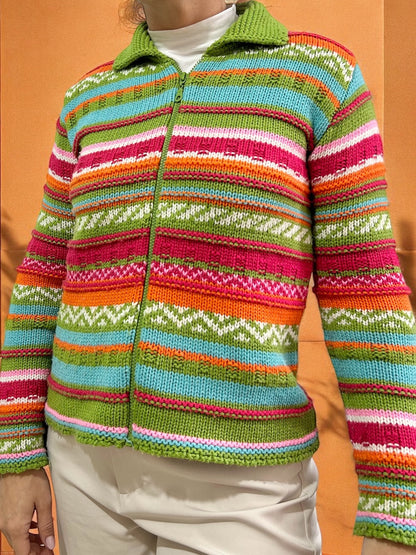 Vintage Colourful Knitted Jacket