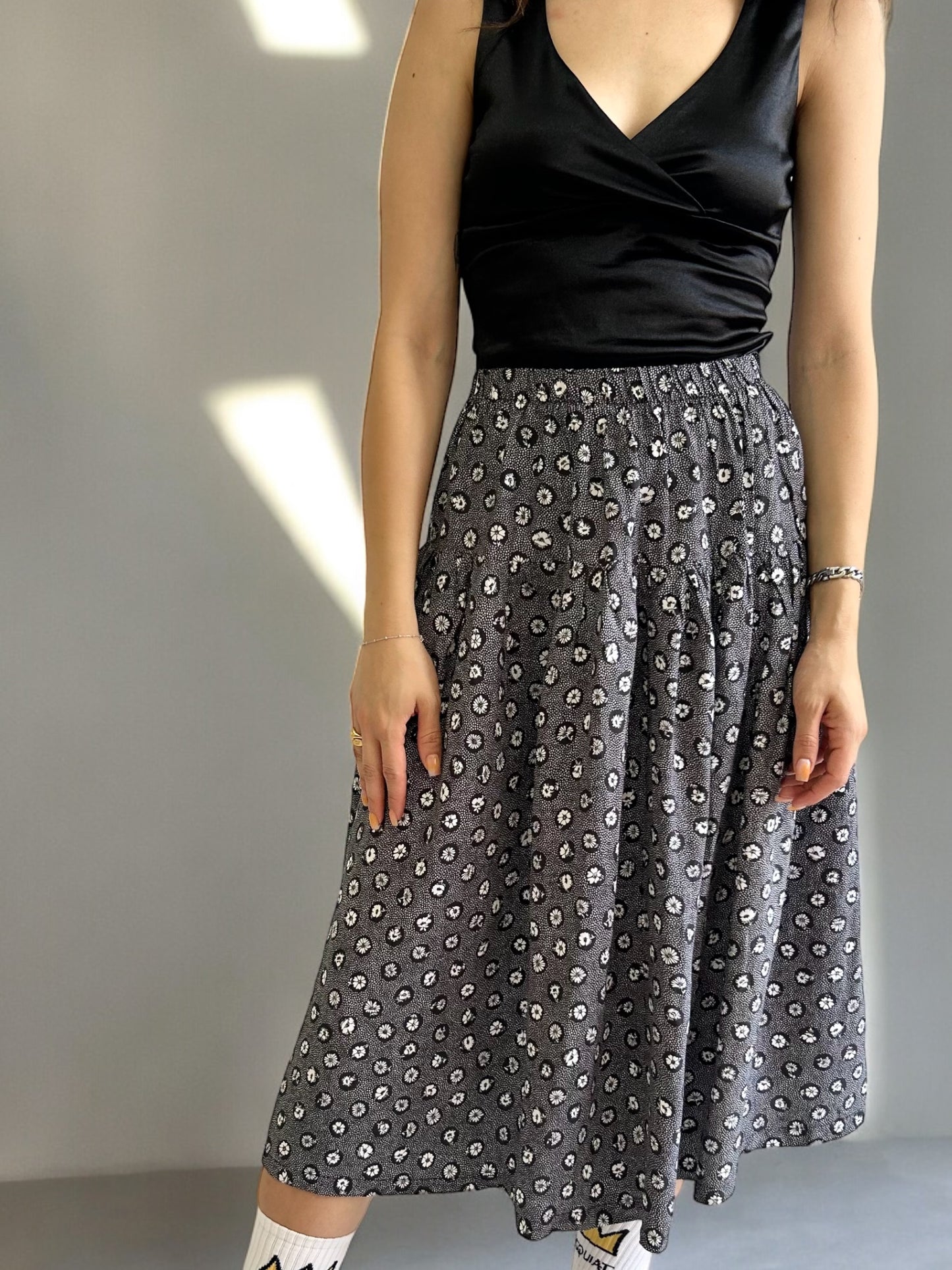 Vintage Flared Floral Skirt