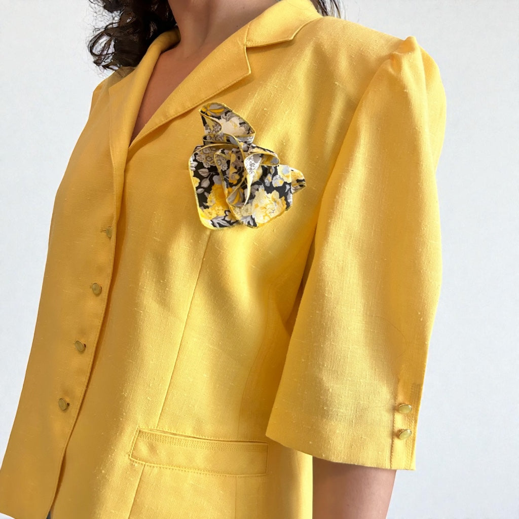 90s Yellow Tailored Blazer - Modal Blend