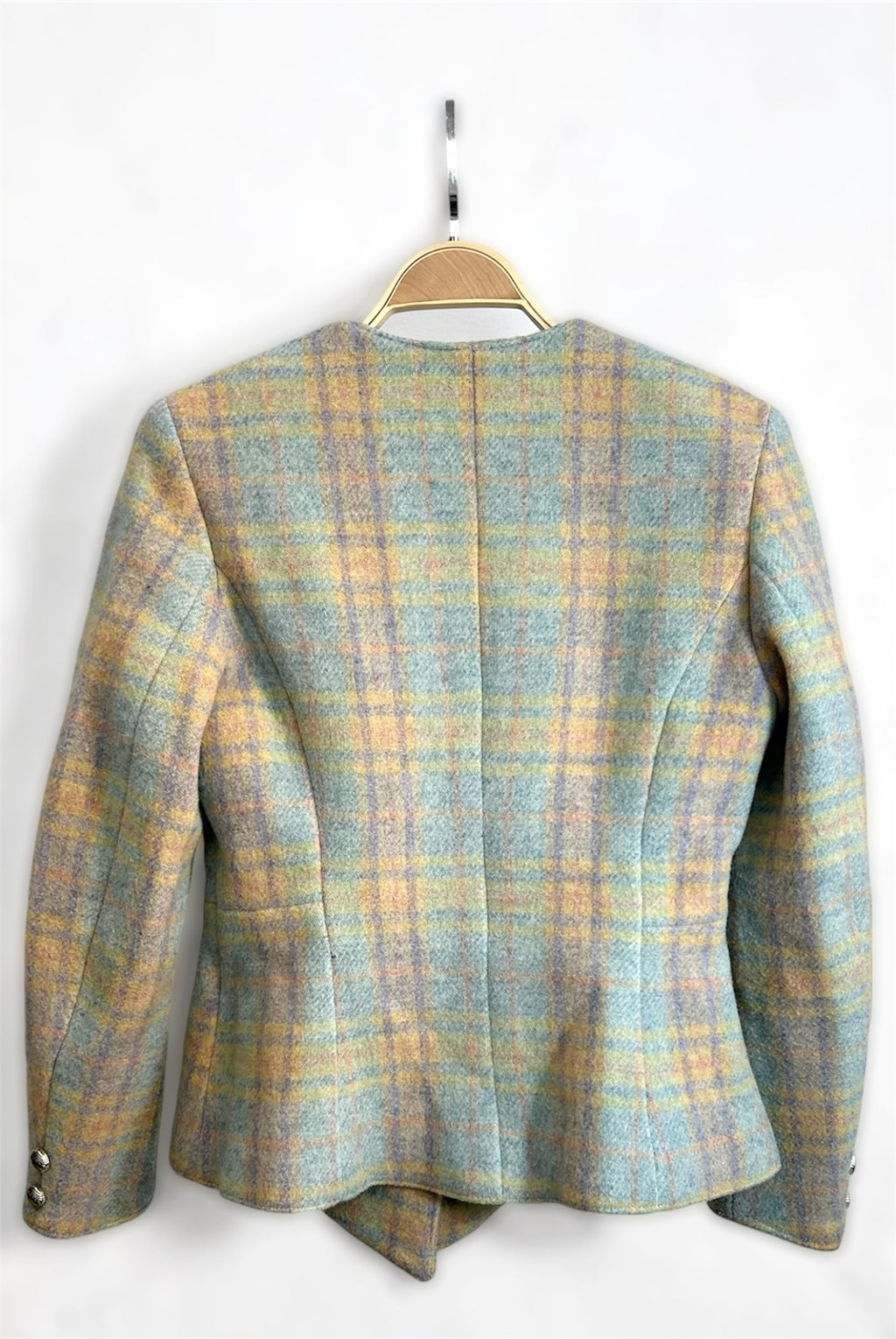 Vintage Plaid Blazer – Pastel Plaid Pattern