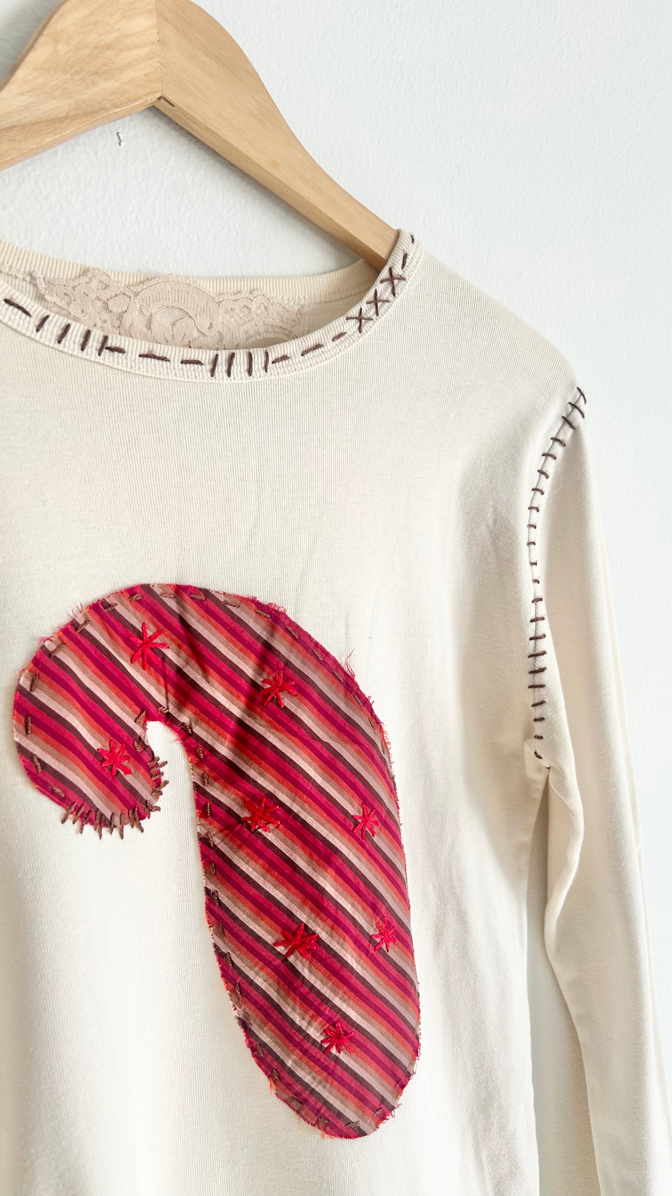 Vintage Y2K Paisley Patchwork Cotton Top