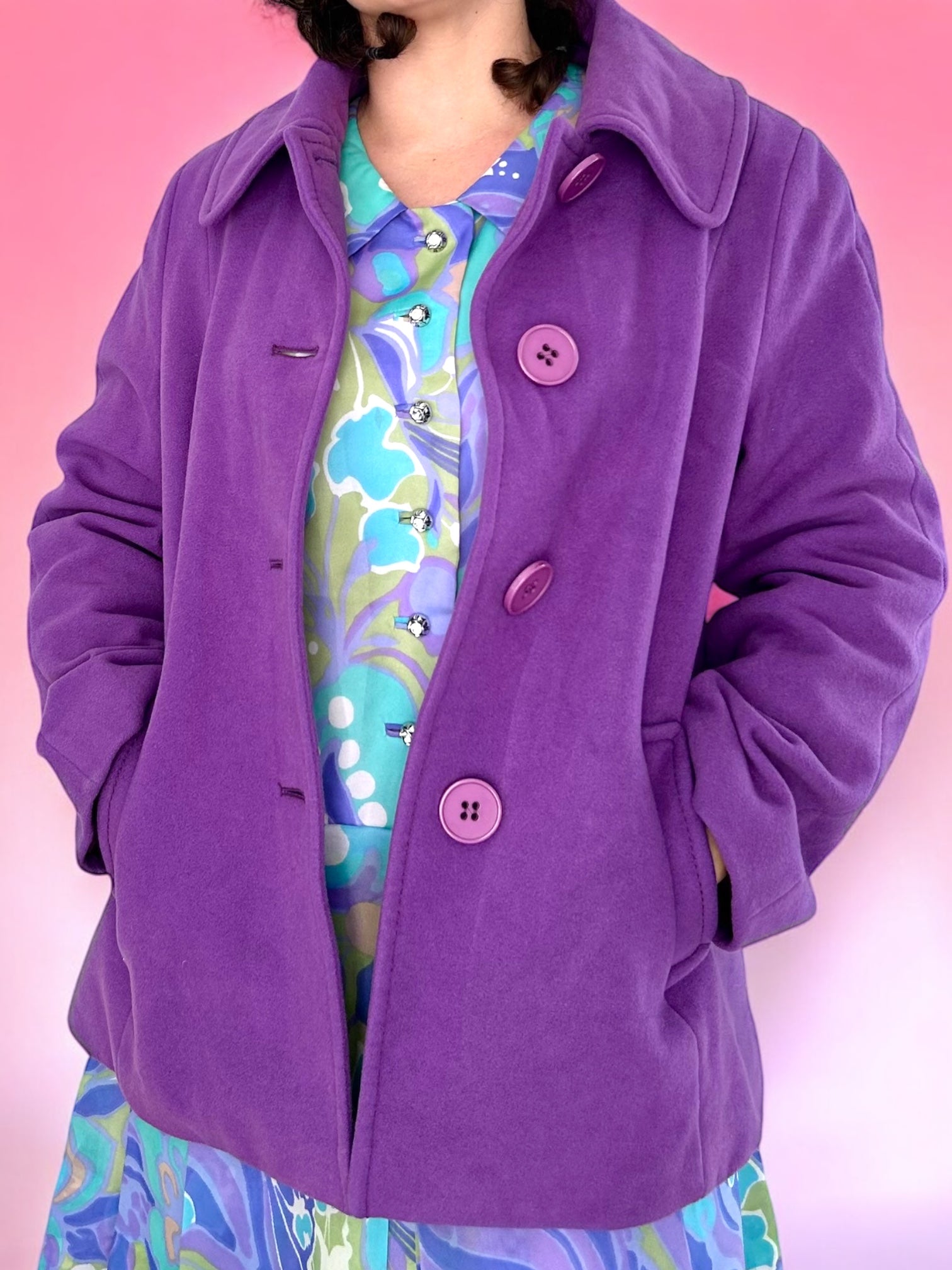 Purple Gerry Weber Wool-Cashmere Coat – Late 90s / Early 2000s