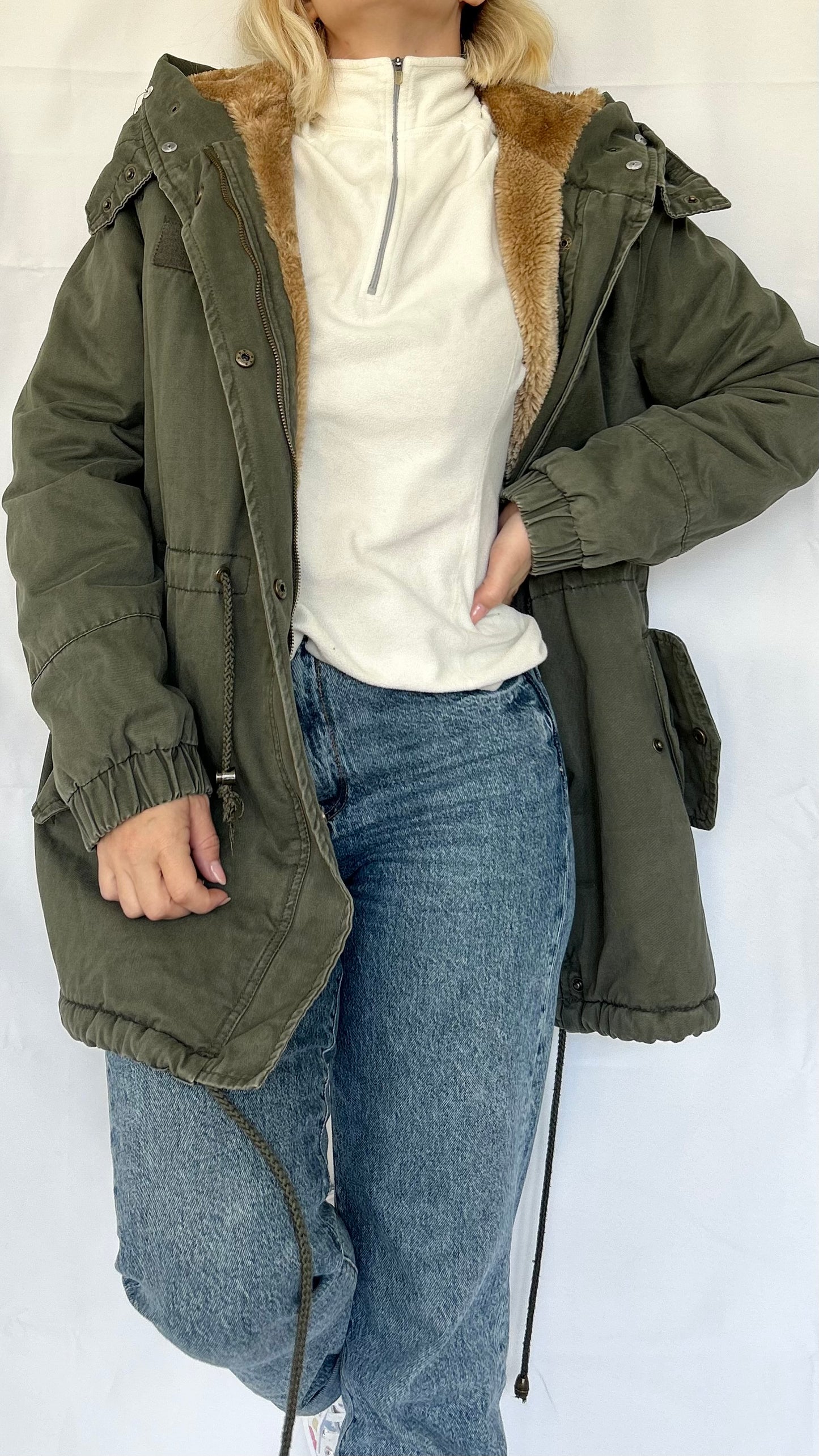 Vintage Olive Green Super Warm Coat